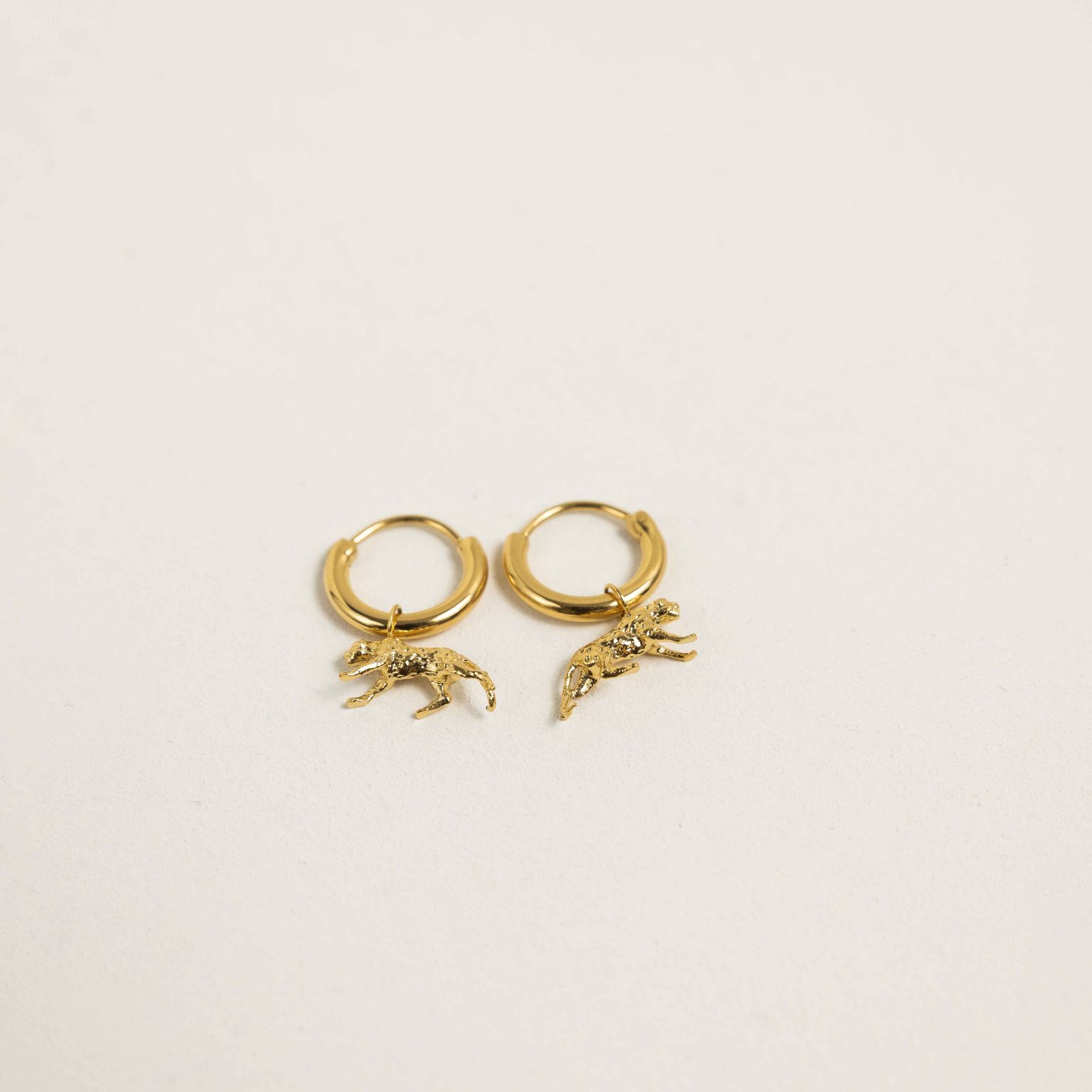Leopard earrings gold